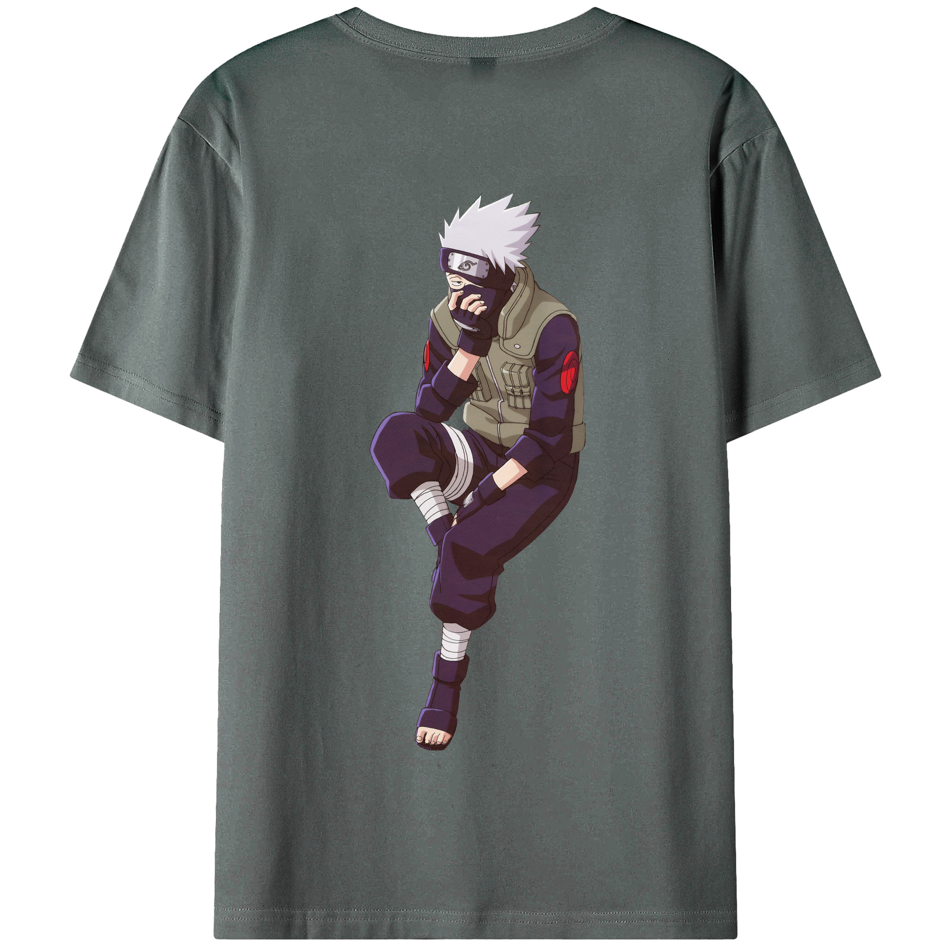 （画像用） NARUTO -ナルト- はたけ カカシ Hatake Kakashi 綿100％半袖Tシャツ（背面プリント）